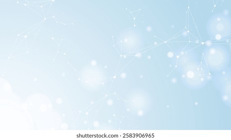 Global network connection website header or banner design. Abstract background with connecting dots and lines. Global business. Social network communication. Internet technology. Vector illustration