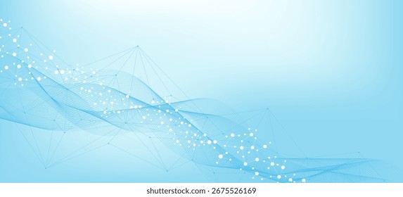 Encabezado de Sitio web de conexión de red global o diseño de Anuncio. Fondo Abstractas con puntos y líneas de conexión. Negocios globales. Comunicación en redes sociales. Tecnología de Internet. Ilustración vectorial