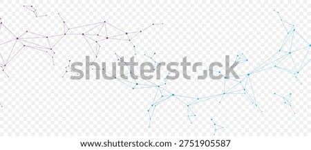 Global network connection website header or banner design. Abstract background with connecting dots and lines. Global business. Social network communication. Internet technology. Vector illustration