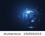 Global network connection. World map point and line composition concept of global business. Vector Illustration