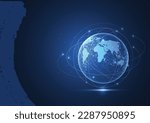 Global network connection. World map point and line composition concept of global business. Vector Illustration