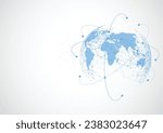 Global network connection. World map point and line composition concept of global business. Vector Illustration