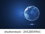 Global network connection. World map point and line composition concept of global business. Vector Illustration