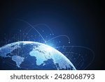 Global network connection. World map point and line composition concept of global business. Vector Illustration