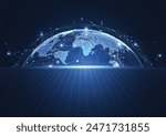 Global network connection. World map point and line composition concept of global business. Vector Illustration