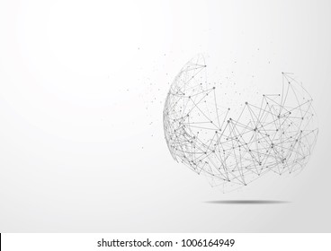 Global network connection. World map point and line composition concept of global business. Vector Illustration