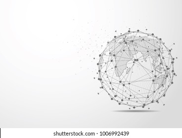 Global network connection. World map point and line composition concept of global business. Vector Illustration