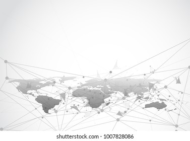Global network connection. World map point and line composition concept of global business. Vector Illustration