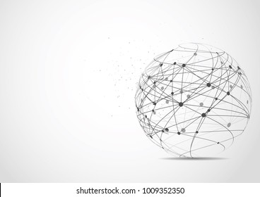 Global network connection. World map point and line composition concept of global business. Vector Illustration