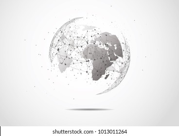 Global network connection. World map point and line composition concept of global business. Vector Illustration