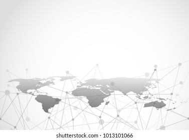 Global network connection. World map point and line composition concept of global business. Vector Illustration