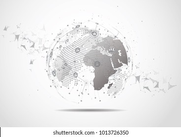 Global network connection. World map point and line composition concept of global business. Vector Illustration