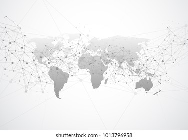 Global network connection. World map point and line composition concept of global business. Vector Illustration