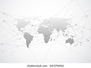 Global network connection. World map point and line composition concept of global business. Vector Illustration