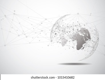 Global network connection. World map point and line composition concept of global business. Vector Illustration