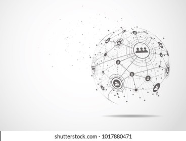 Global Network Connection. World Map Point And Line Composition Concept Of Global Business. Vector Illustration