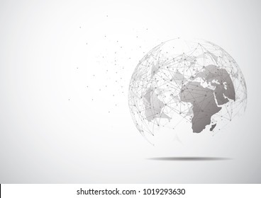 Global network connection. World map point and line composition concept of global business. Vector Illustration