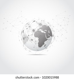Global network connection. World map point and line composition concept of global business. Vector Illustration