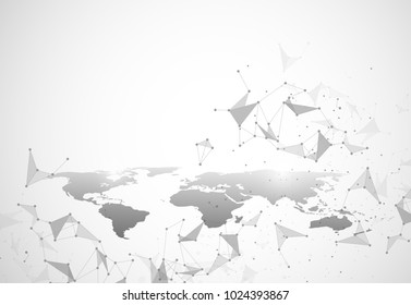 Global network connection. World map point and line composition concept of global business. Vector Illustration