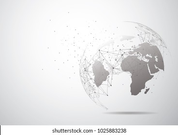 Global network connection. World map point and line composition concept of global business. Vector Illustration