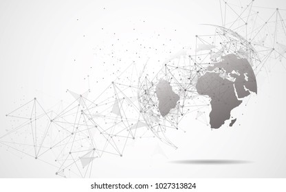 Global Network Connection. World Map Point And Line Composition Concept Of Global Business. Vector Illustration