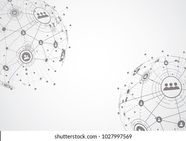 Global network connection. World map point and line composition concept of global business. Vector Illustration