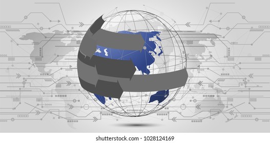 Global network connection. World map point and line composition concept of global business. Vector Illustration