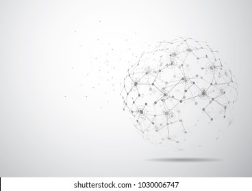 Global network connection. World map point and line composition concept of global business. Vector Illustration