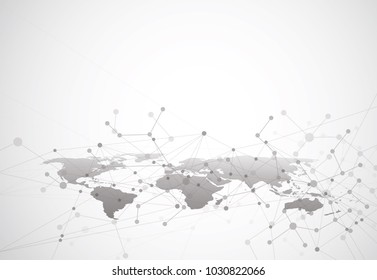 Global network connection. World map point and line composition concept of global business. Vector Illustration