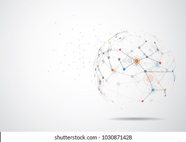 Global network connection. World map point and line composition concept of global business. Vector Illustration