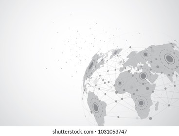 Global network connection. World map point and line composition concept of global business. Vector Illustration