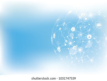 Global network connection. World map point and line composition concept of global business. Vector Illustration