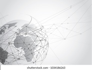 Global network connection. World map point and line composition concept of global business. Vector Illustration