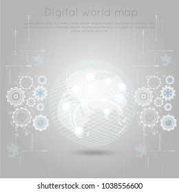 Global network connection. World map point and line composition concept of global business. Vector Illustration