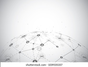 Global network connection. World map point and line composition concept of global business. Vector Illustration