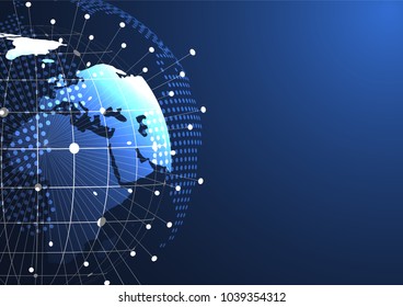 Global network connection. World map point and line composition concept of global business. Vector Illustration