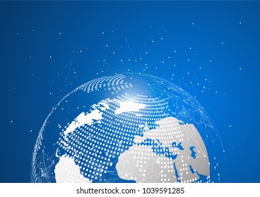 Global network connection. World map point and line composition concept of global business. Vector Illustration