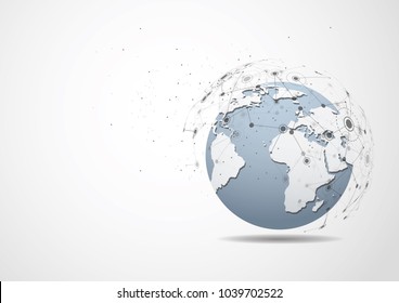 Global network connection. World map point and line composition concept of global business. Vector Illustration