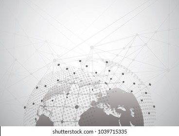 Global network connection. World map point and line composition concept of global business. Vector Illustration