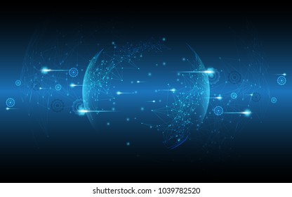 Conexão de rede global Mapa mundial de tecnologia abstrata conceito de inovação empresarial global