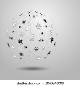 Global network connection. World map point and line composition concept of global business. Vector Illustration