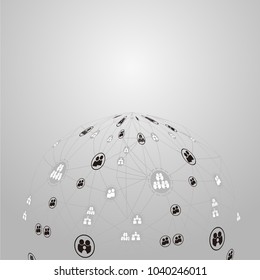 Global network connection. World map point and line composition concept of global business. Vector Illustration