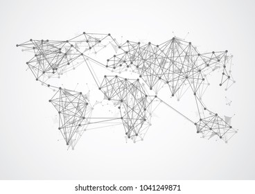 Global network connection. World map point and line composition concept of global business. Vector Illustration