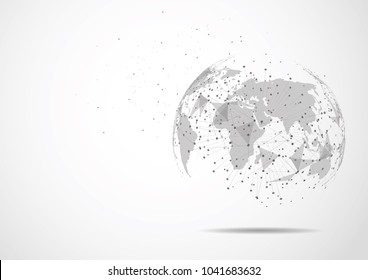 Global network connection. World map point and line composition concept of global business. Vector Illustration