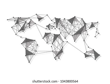 Global network connection. World map point and line composition concept of global business. Vector Illustration