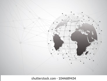 Global network connection. World map point and line composition concept of global business. Vector Illustration