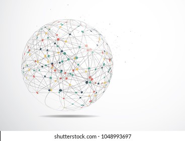 Global network connection. World map point and line composition concept of global business. Vector Illustration