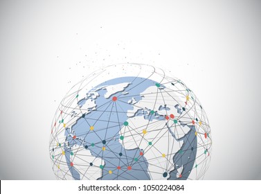 Global network connection. World map point and line composition concept of global business. Vector Illustration