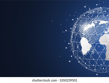 Global network connection. World map point and line composition concept of global business. Vector Illustration
