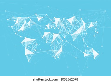 Global network connection. World map point and line composition concept of global business. Vector Illustration